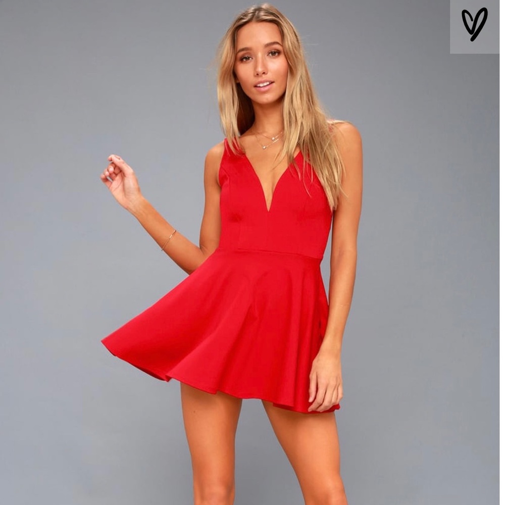 LULUS I feel good red skort dress size large